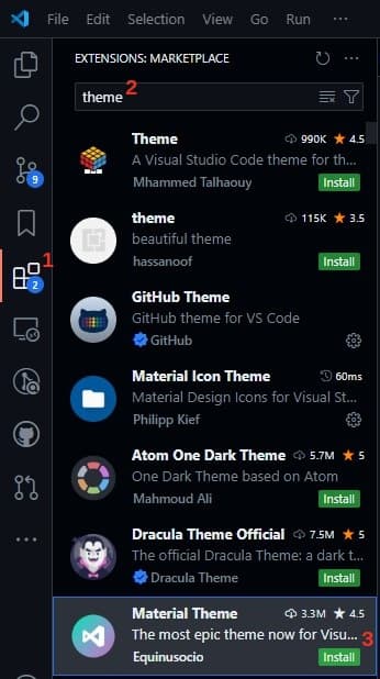 Install a new
theme